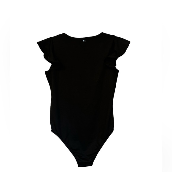 Mexx black bodysuit black ruffle sleeves size XS - Picture 2 of 2